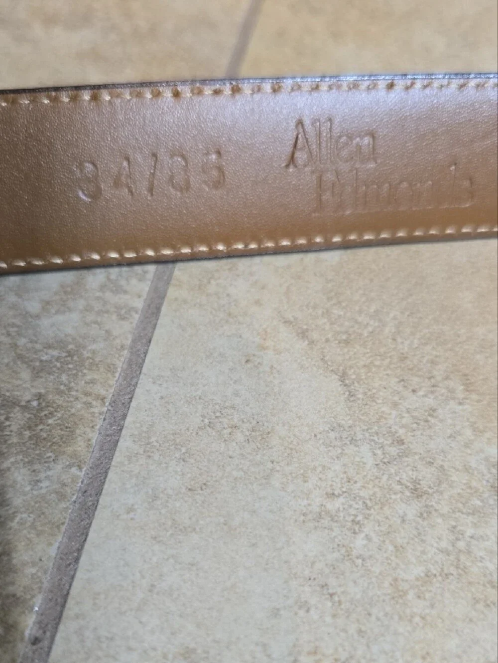 Allen Edmonds Chili Leather Belt with Gold Buckle